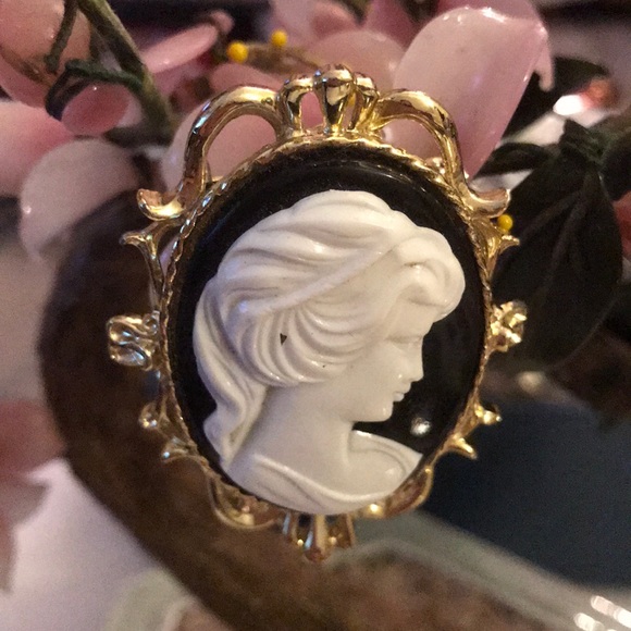 Vintage Jewelry - Vintage Gerry stone & bone brooch